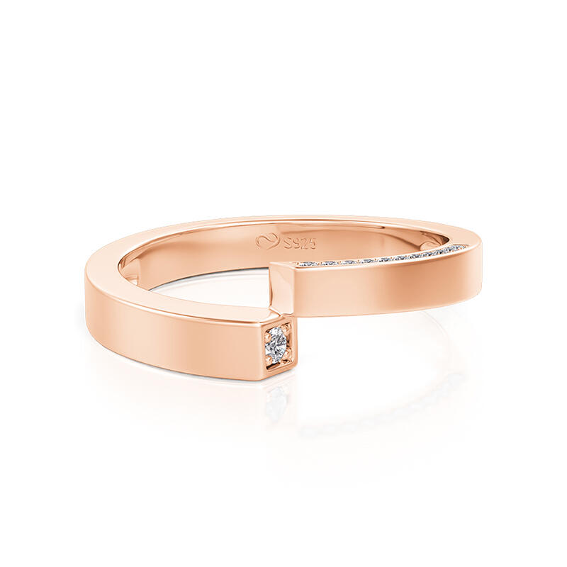 Jeulia Custom Women's Name Wedding Band with Side Bypass