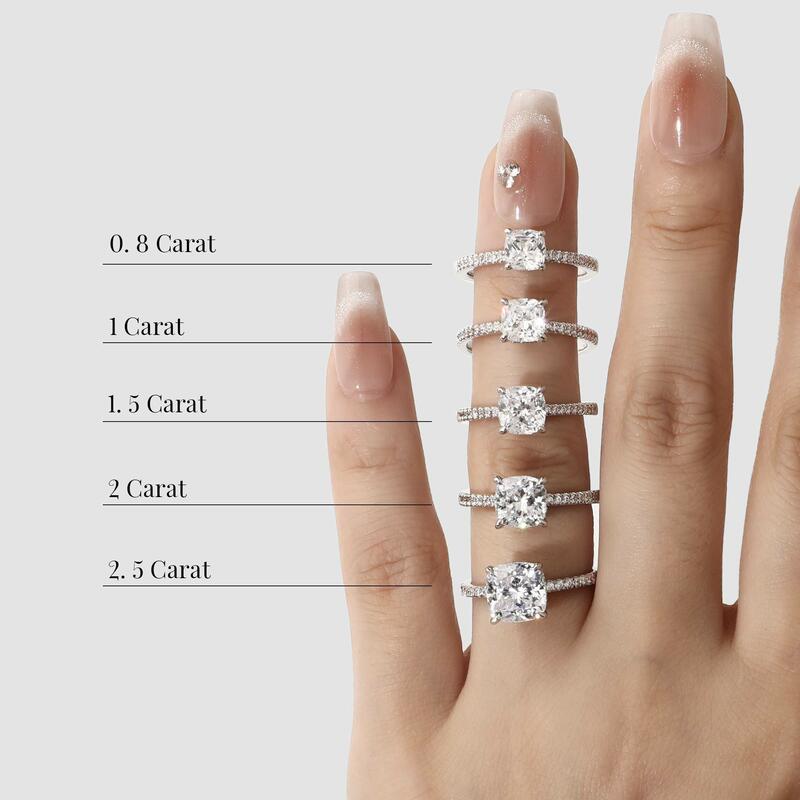 "Du Machst Meinen Tag" 2.5 Karat Kissen-Schliff Halo-Verlobungsring