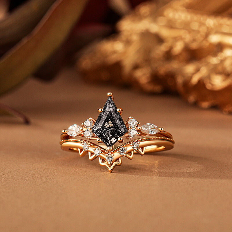 Rose Gold Kite Cut Rings