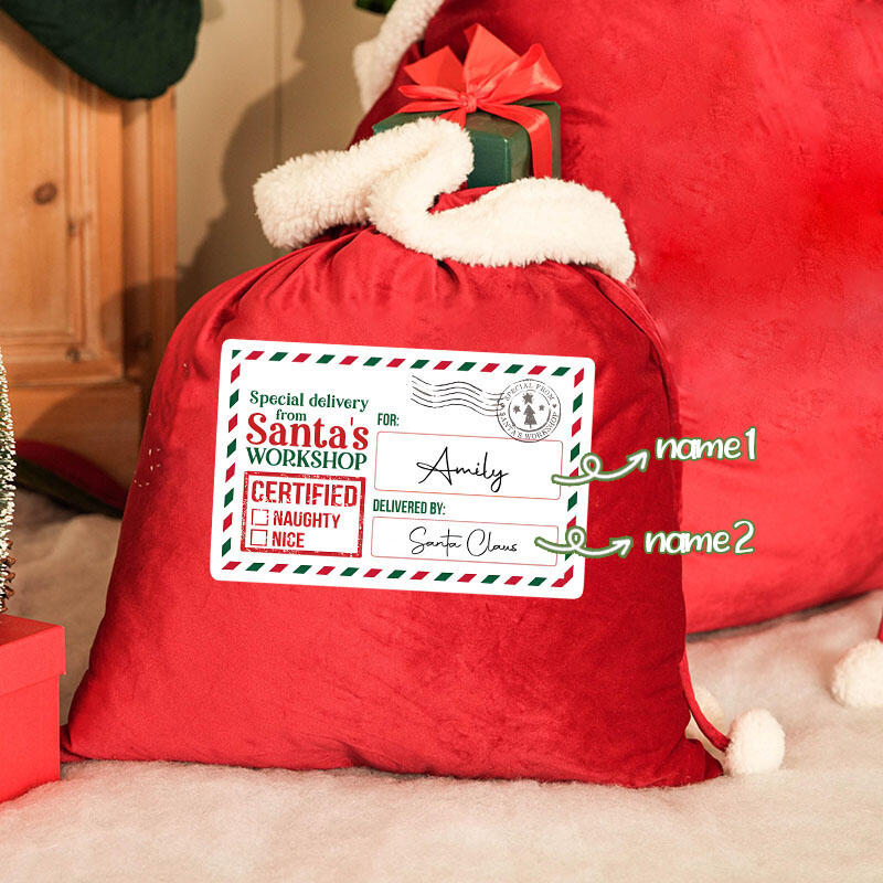 Sacs cadeaux de Noël personnalisés avec prénom Cadeau chaleureux pour la famille