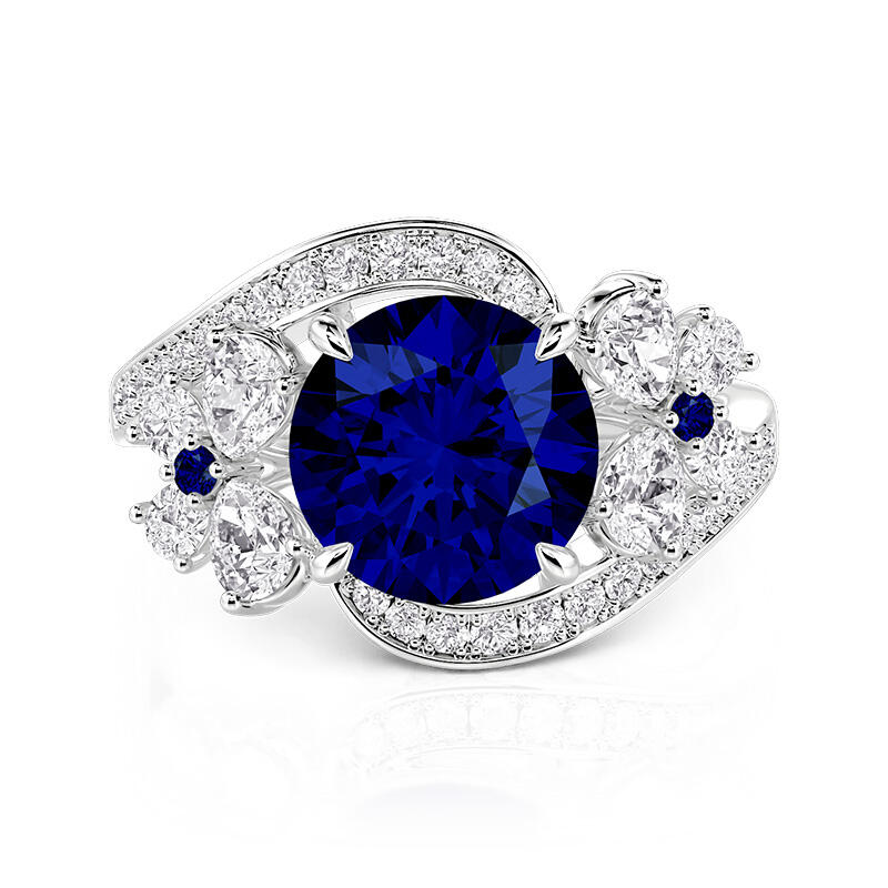 Jeulia Butterfly Inspired Ribbon Symmetric Ring Sterling Silver