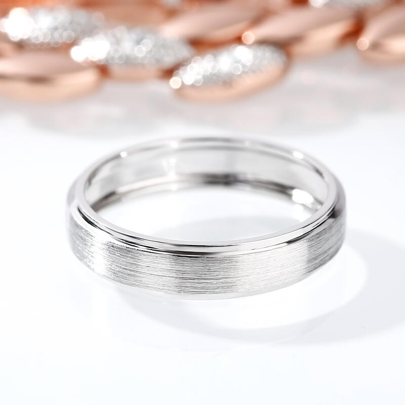 Jeulia Anillo Clásico En Oro Blanco De 14k Para Hombre