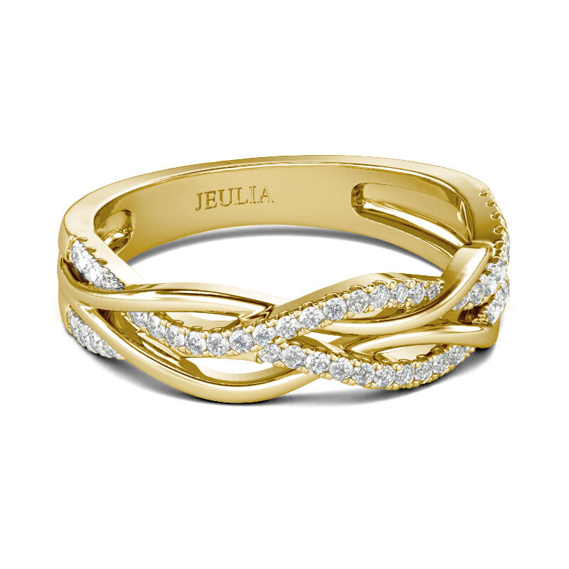 Jeulia Intertwined Sterling Silver Women's Band