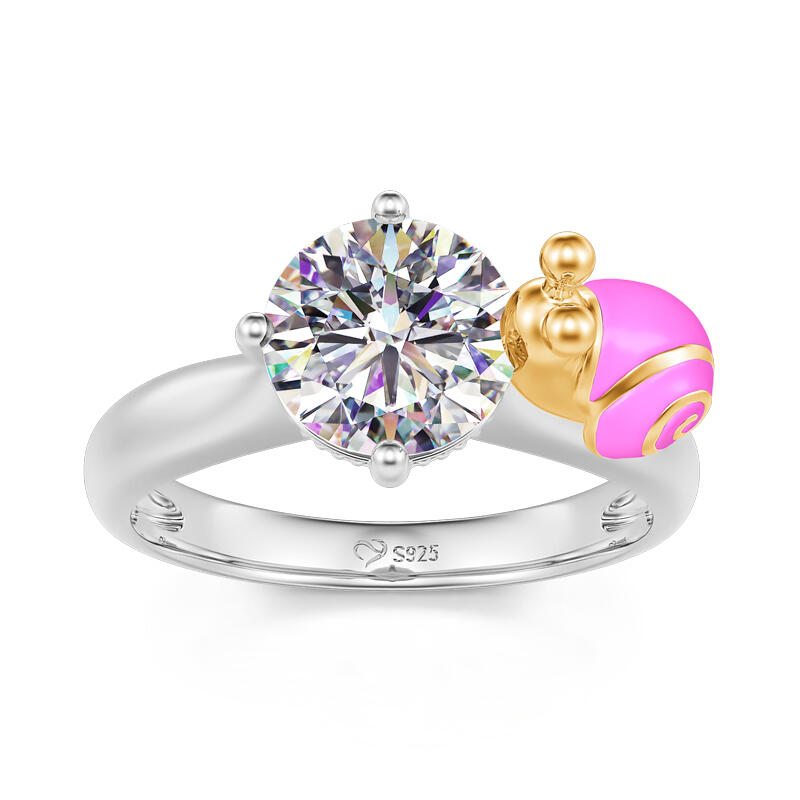 Jeulia Hug Me "at My Own Pace" Two Tone Snail Sterling Silver Ring