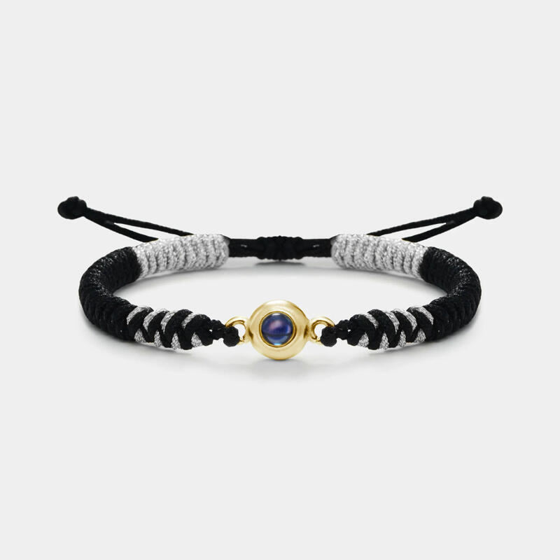 投影 写真 写真入れ 組紐 ブレスレット チタンスチール