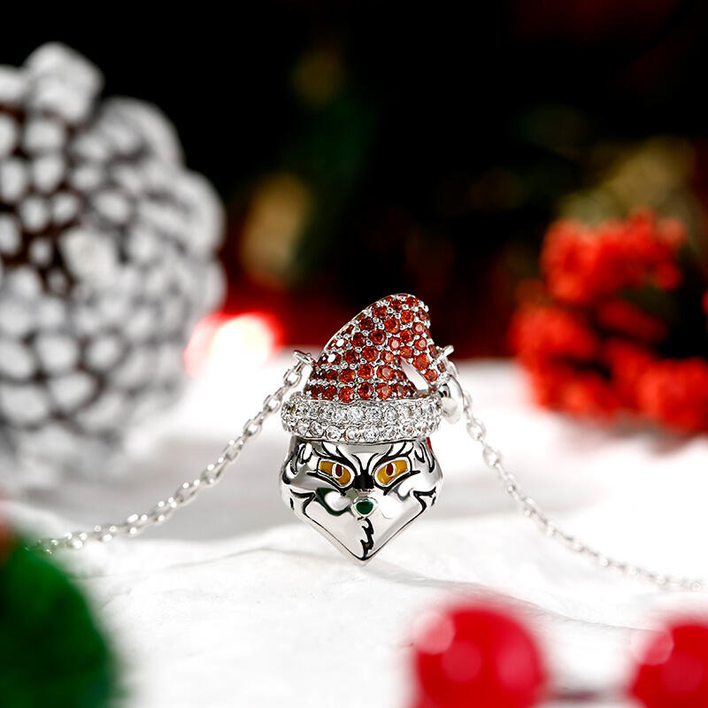 Jeulia Collar de plata esterlina inspirado en el monstruo navideño