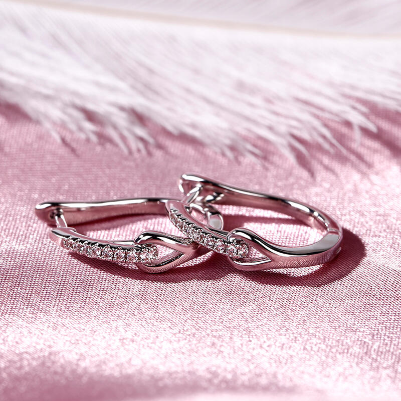 Jeulia Boucles d'Oreilles Noeud en Argent Sterling