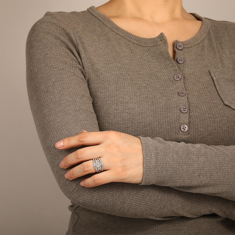 "Jung verliebt sein" Kissenschliff 3-teiliges Brautset