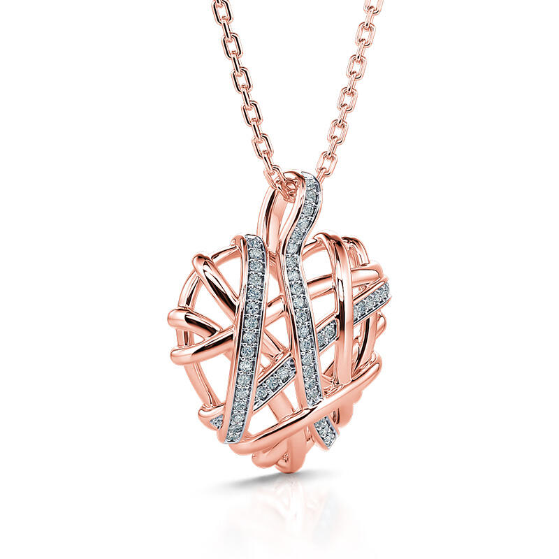 Jeulia Collar de Plata de Ley con Forma de Corazón