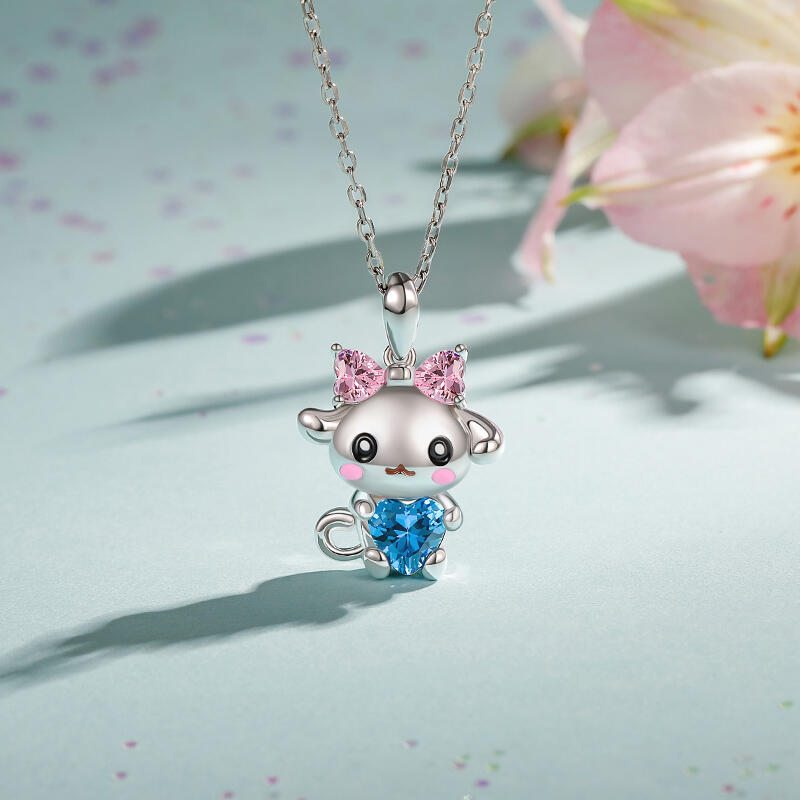 Jeulia Hug Me Collar Perro Lindo con Piedra de Nacimiento Personalizada