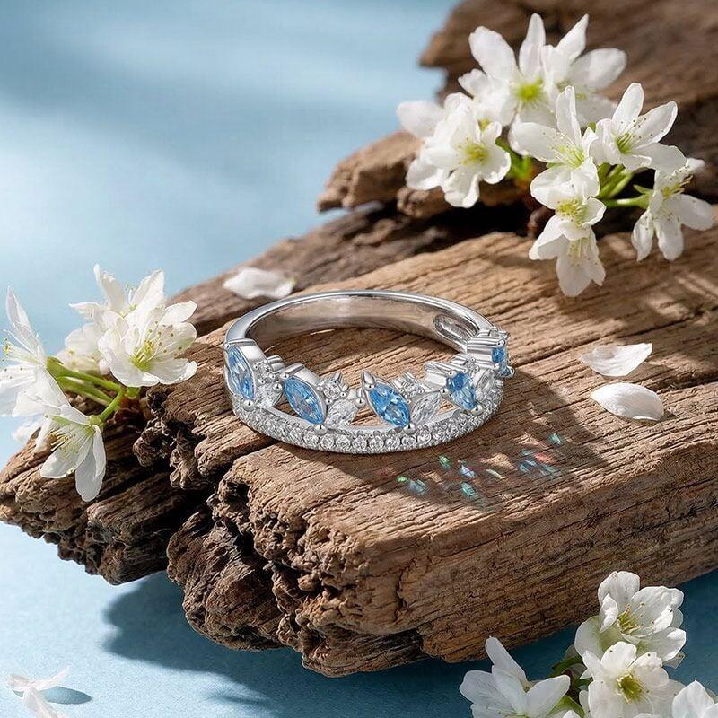 Jeulia Olivetta Custom Simple Double-Row Wedding Ring