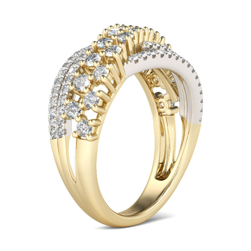 Jeulia Crossover Sterling Silver Women's Band