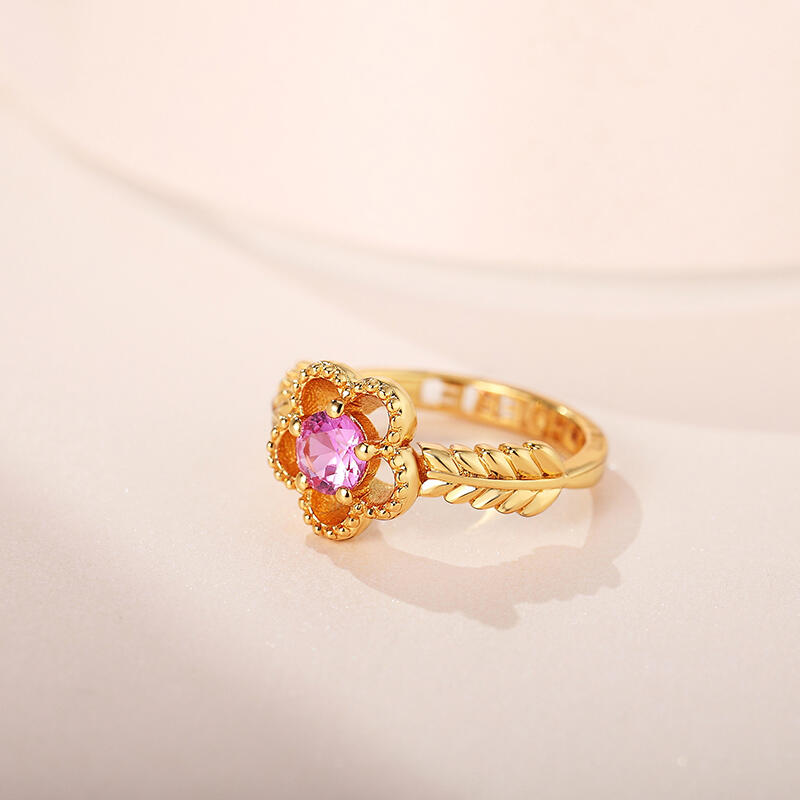 Jeulia Little Flower Personalized Sterling Silver Ring