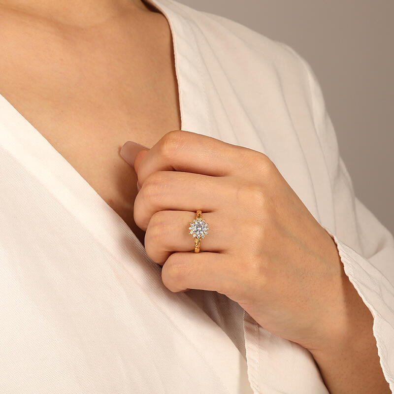 "Balmy You" Round Cut Halo Engagement Ring