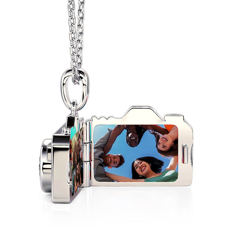 Jeulia Unique Camera Custom Photo Locket Necklace
