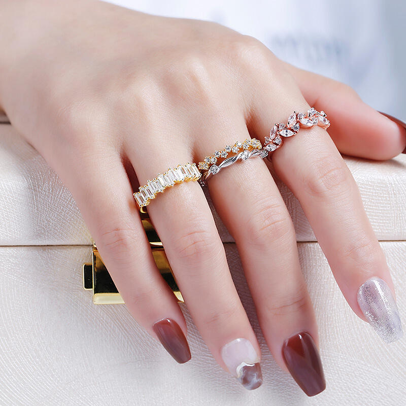 Jeulia Bague 10K/14K/18K Or Platine Moissanite  Coupe Émeraude