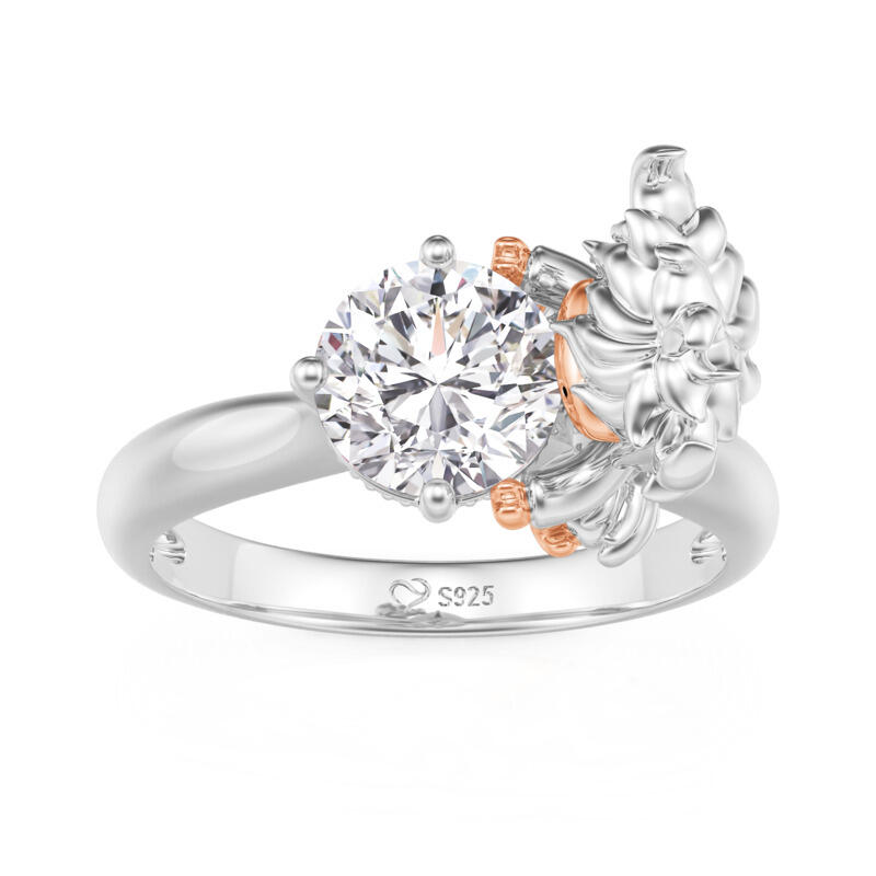 Jeulia Hug Me Bague de Mode Highland Cow Deux Tons en Argent Sterling