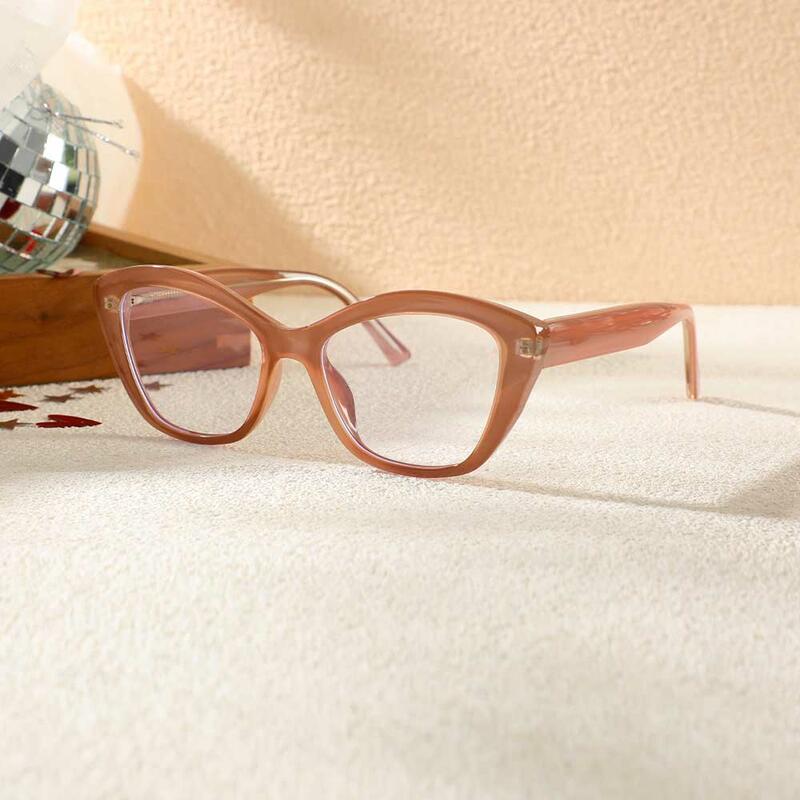 Lunettes de Vue Belloc Cat Eye Marron 
