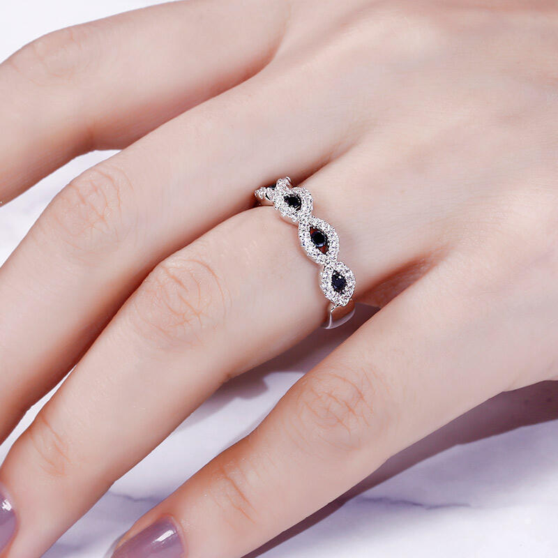 Jeulia Twist Sterling Silver Women's Band