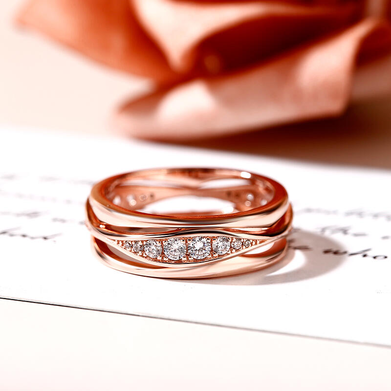 Jeulia Simple Design Round Cut Sterling Silver Women's Band