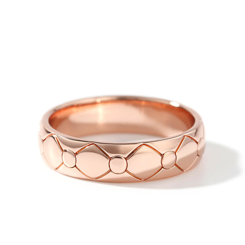 Jeulia "Eternal Love" Rose Gold Tone Sterling Silver Men's Band
