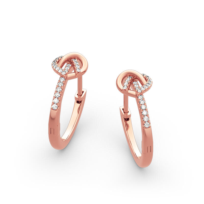 Jeulia "Infinity Heart" Twist Design Round Cut Sterling Silver Earrings