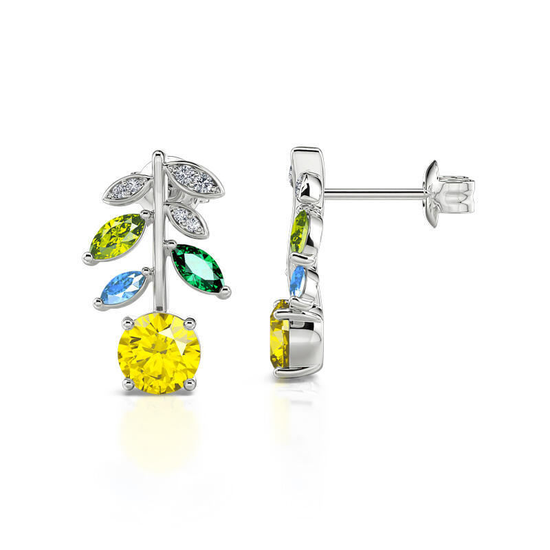 Jeulia "Spring is Coming" Flowerlet Sterling Silver Stud Earrings