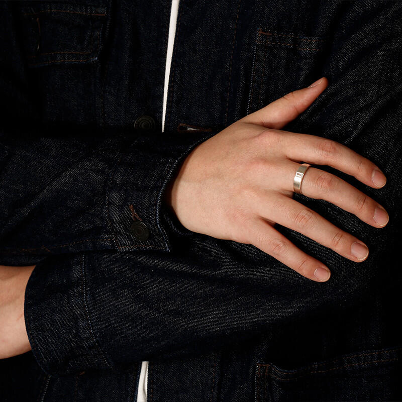 "Steadfast To You" Emerald Cut Matte Brushed Men's Wedding