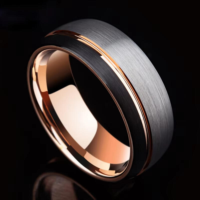 "Brushed Reverie" 8mm Tungsten Carbide Men's Wedding Ring