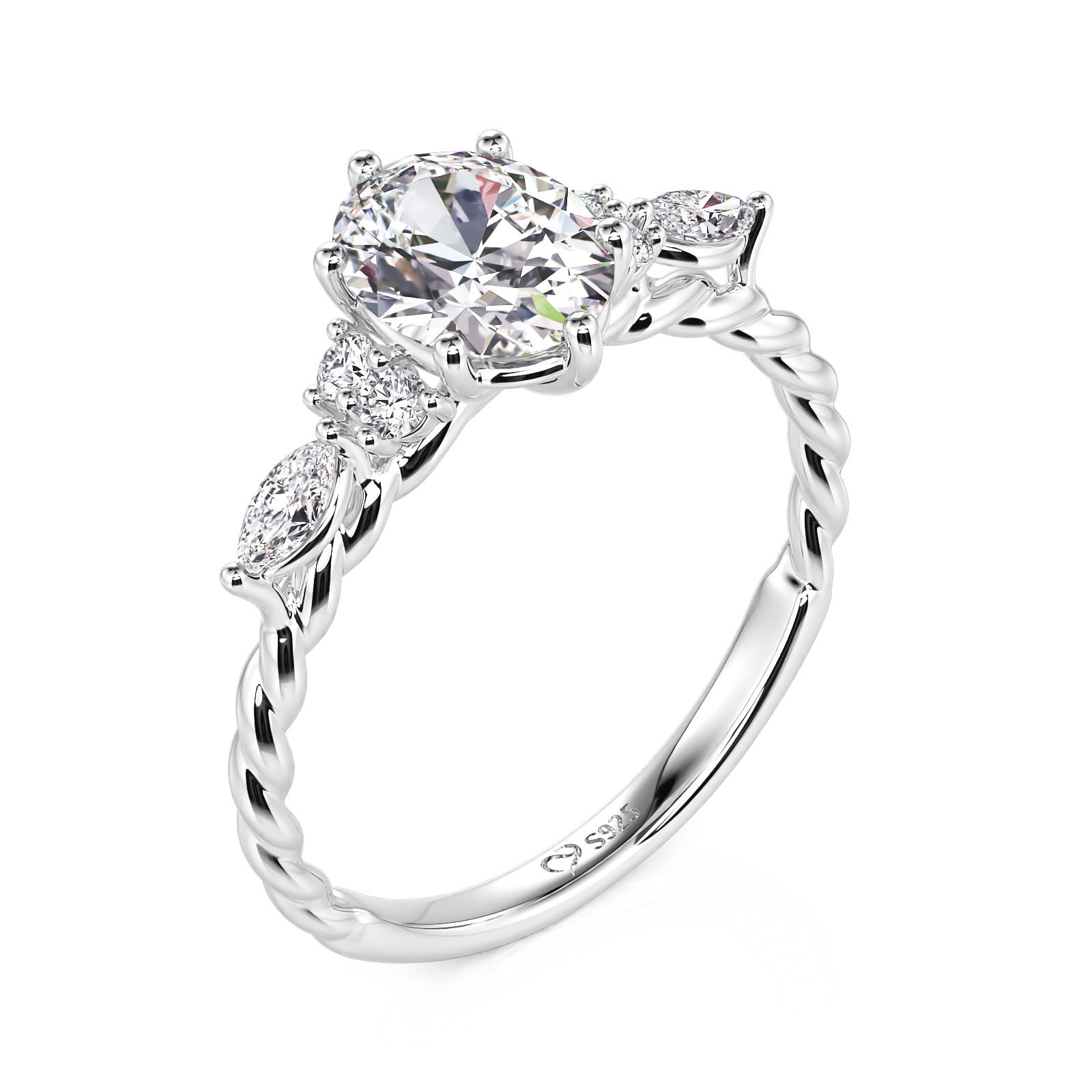 Jeulia Classic Braided Twist Engagement Ring