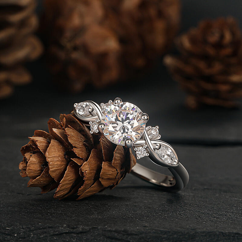 Jeulia Anillo de Compromiso Infinito Corte Redondo Personalizado en Plata Esterlina