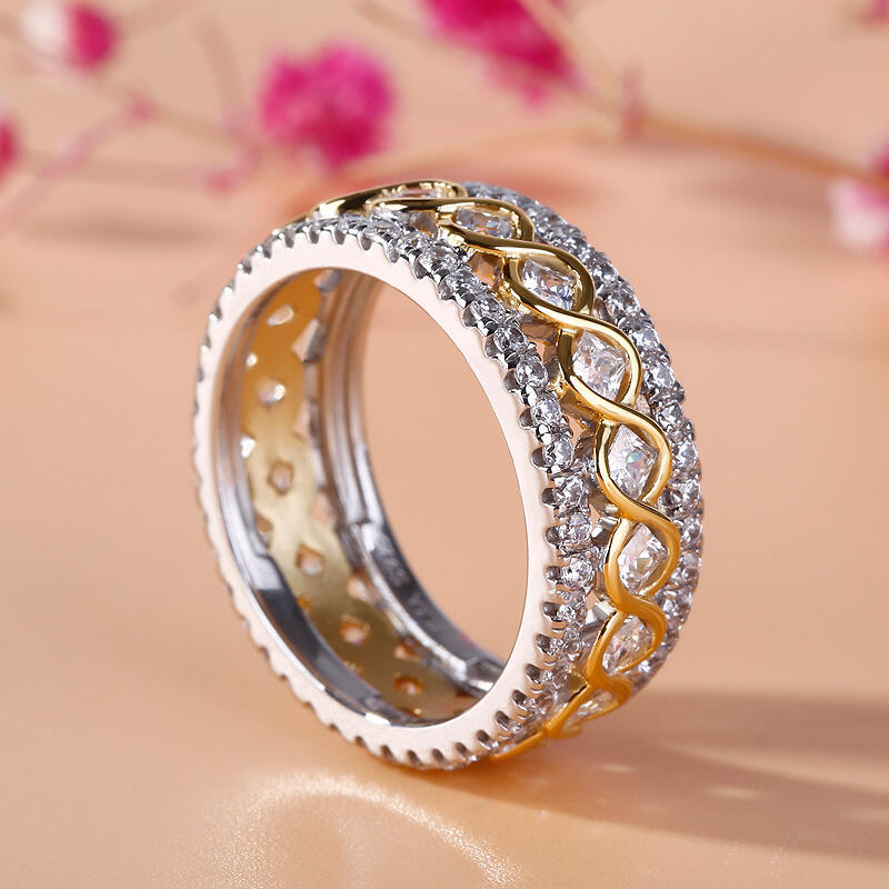 Jeulia Alianza De Infinito Para Mujer De Talla Princesa En Plata De Ley