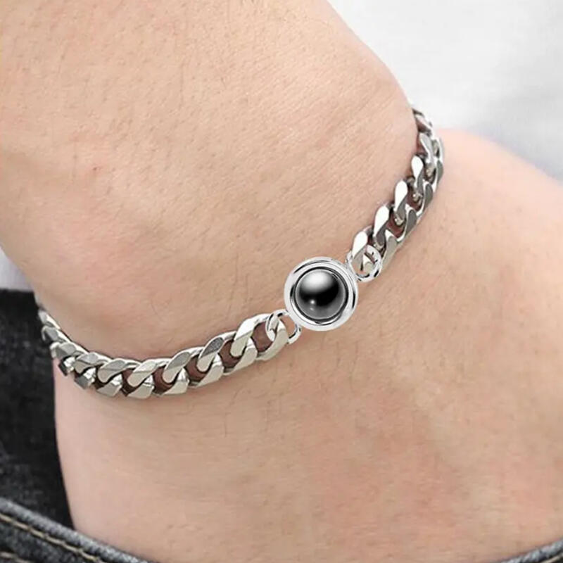 Bracelet de projection personnalisé avec photo pour hommes