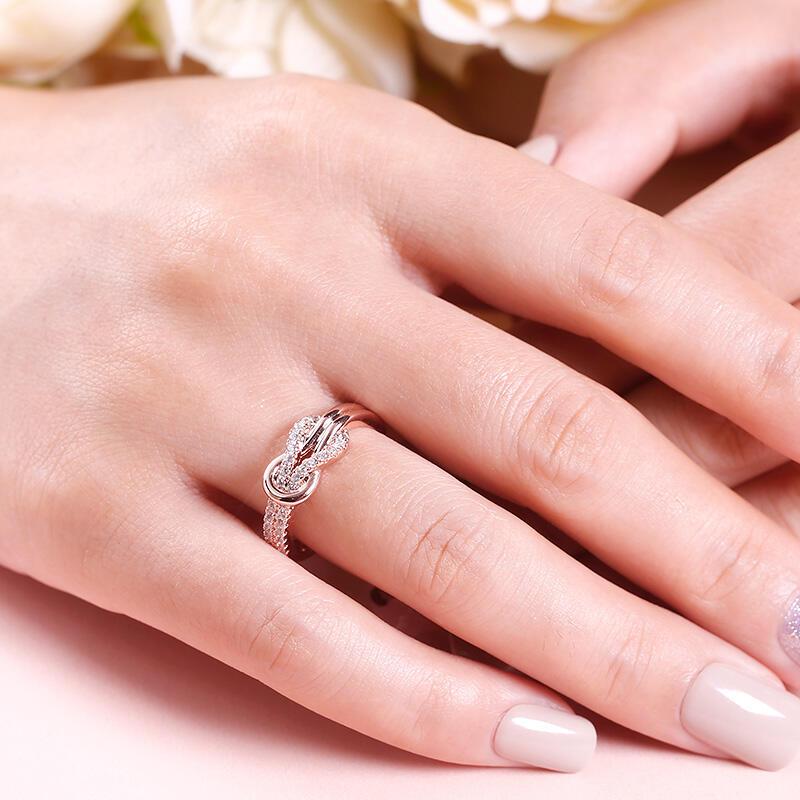 Jeulia Bague Infini en 925 Argent Sterling Amour Bague Nœud Or