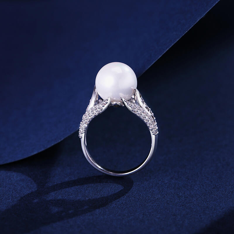 Jeulia Pearl Personalized Sterling Silver Ring