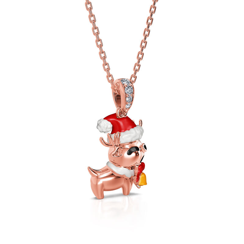 Jeulia クリスマス トナカイ 馴鹿 シルバー ネックレス