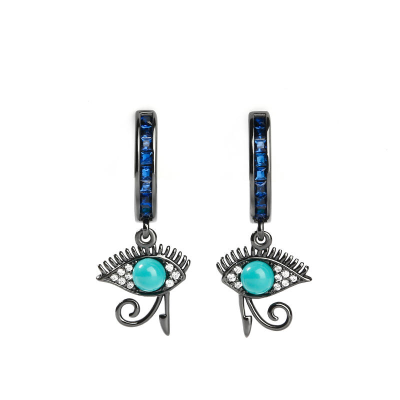 Jeulia Brincos olho de demônio olho azul e design de diamante