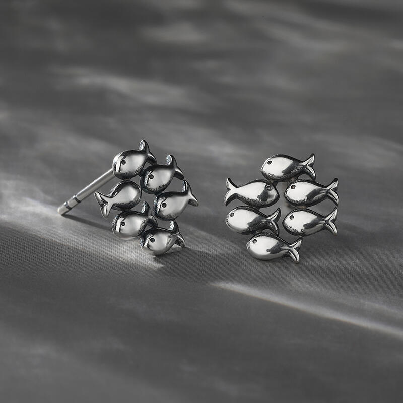 Jeulia "School of Fish" Sterling Silver Earrings