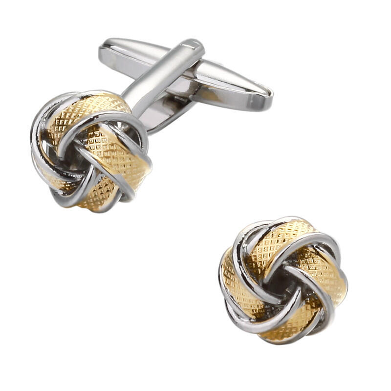 Jeulia Two Tone Twist Design Men's Cufflinks