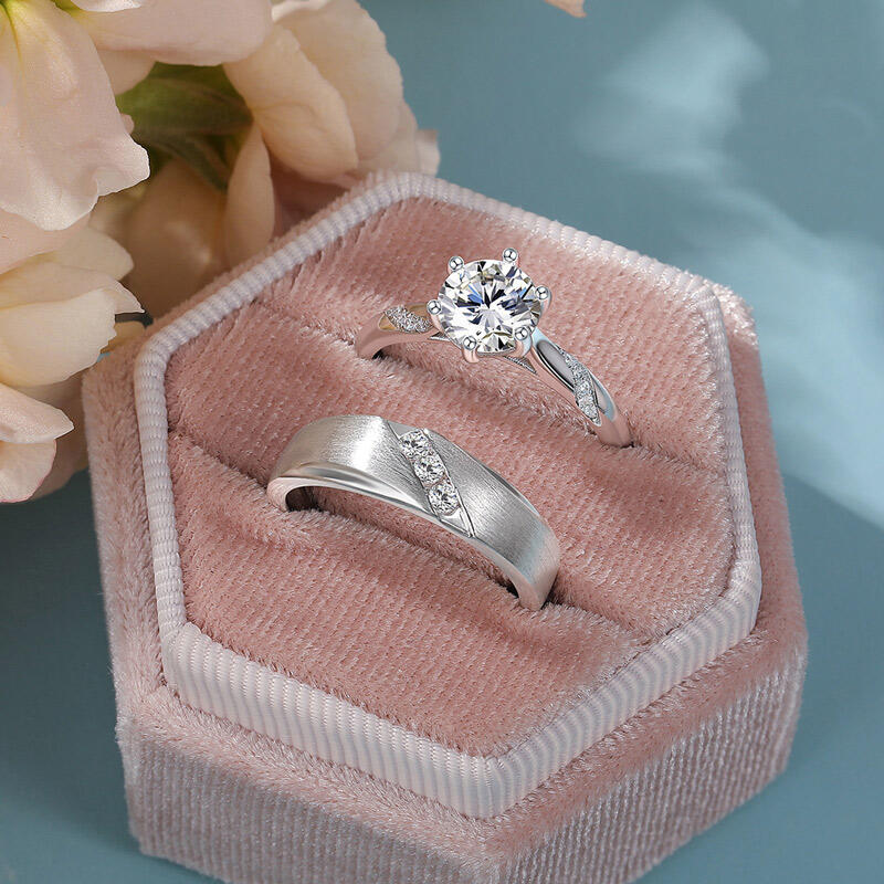 Jeulia Alianza de Boda Solitario Diseño Trenzado Personalizado para Mujer