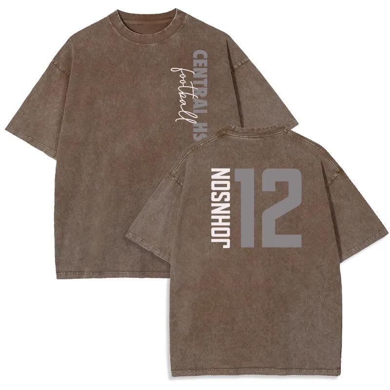 Personalized Washed T-shirt Custom Team Name and Player Message Unisex Design Gift for Sports Lover