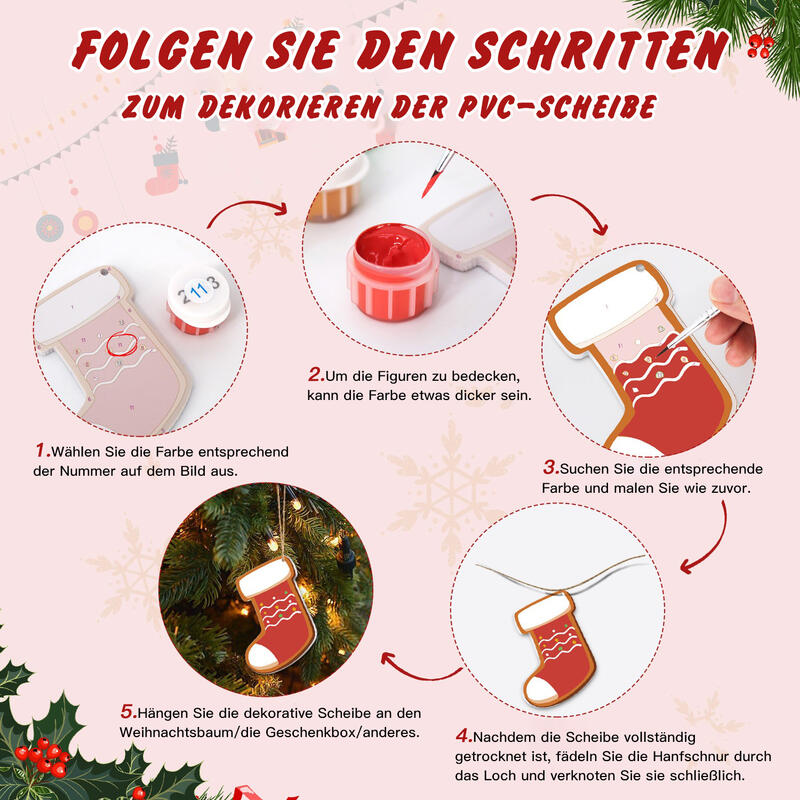 DIY-Set mit handbemalten Weihnachtsbaumkugeln kreatives Geschenk für die Familie