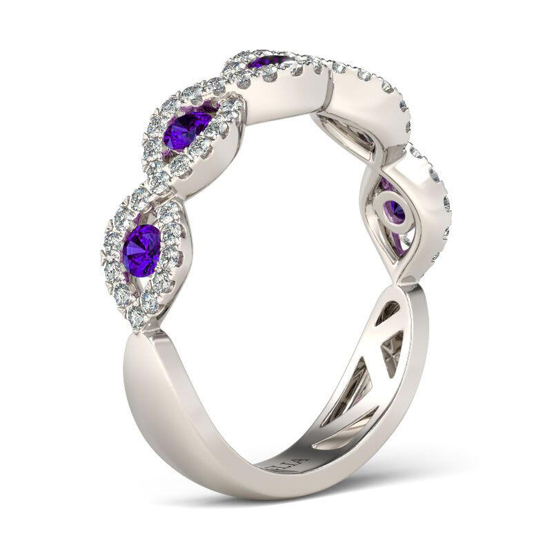 Jeulia Twist Sterling Silver Women's Band