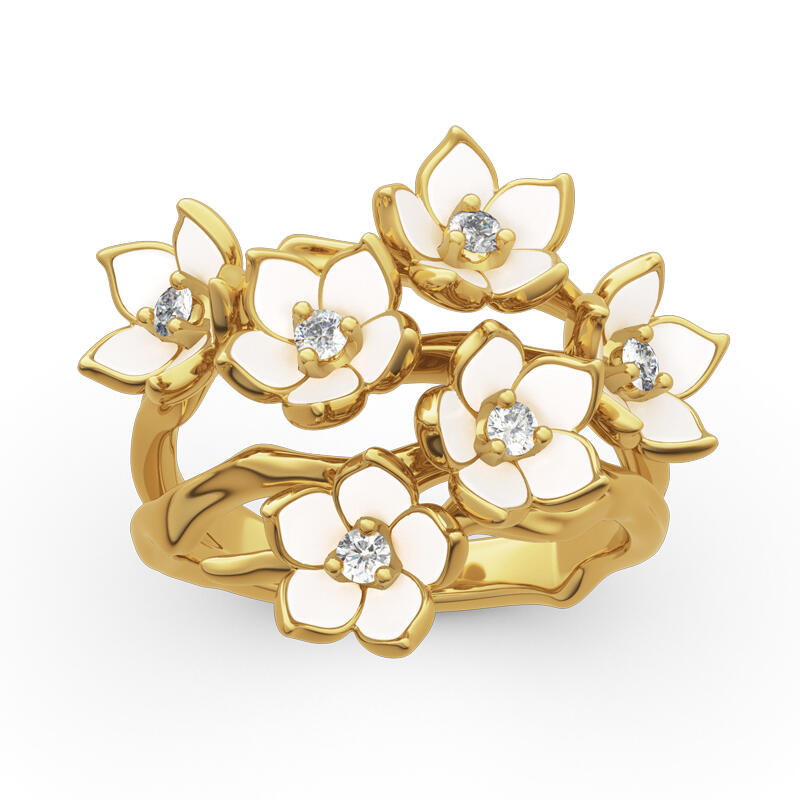 Jeulia Bague Fantaisie à Motif de Fleurs en Argent Sterling