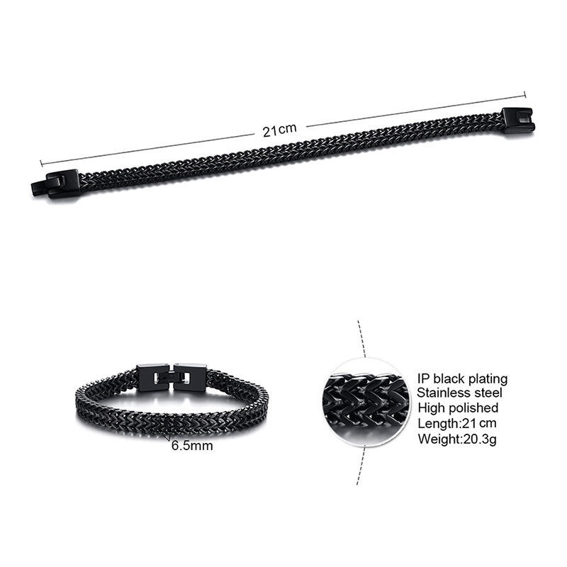 Jeulia Hip Hop Stainless Steel Men's Bracelet