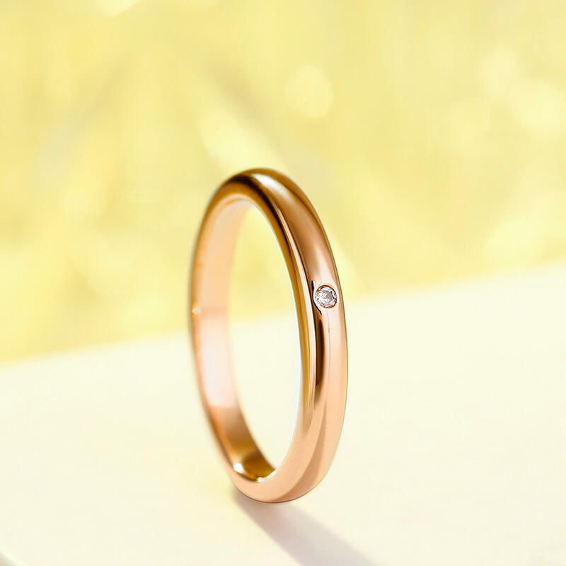 Jeulia Anillo 10K/14K/18K oro clásico de corte redondo