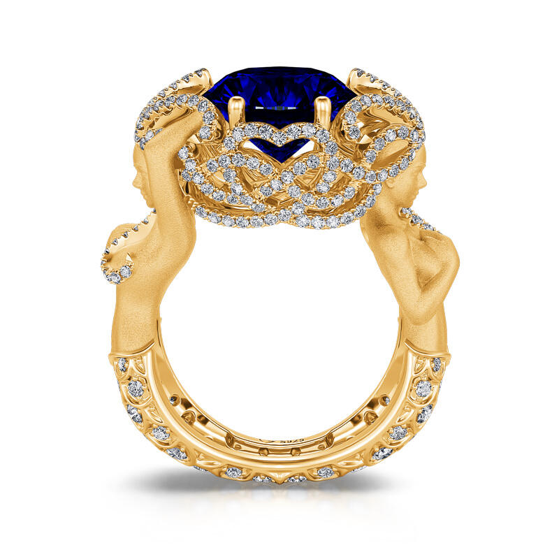 Jeulia "The Ocean's Fairy" Round Cut Sterling Silver Mermaid Ring