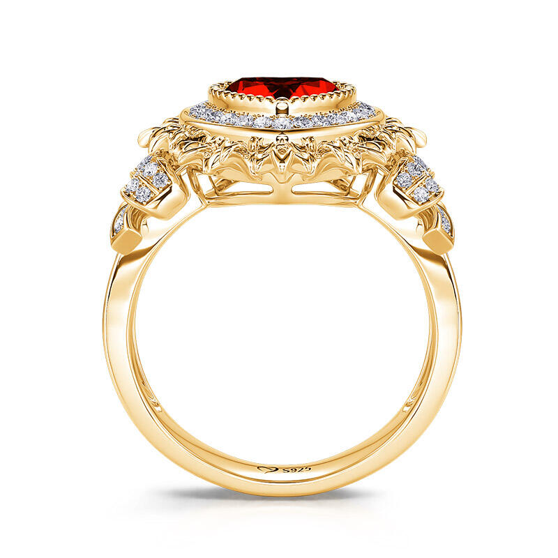 Jeulia "Radiant Love" Halo Heart Cut Sterling Silver Ring