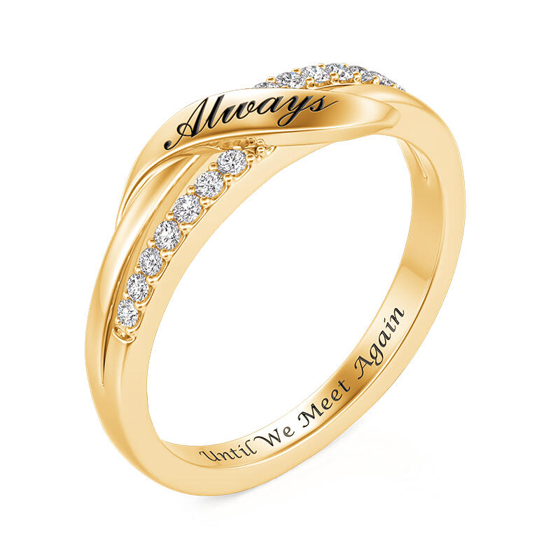 Jeulia Argolla de Boda Elegante para Mujer con Grabado de Nudo