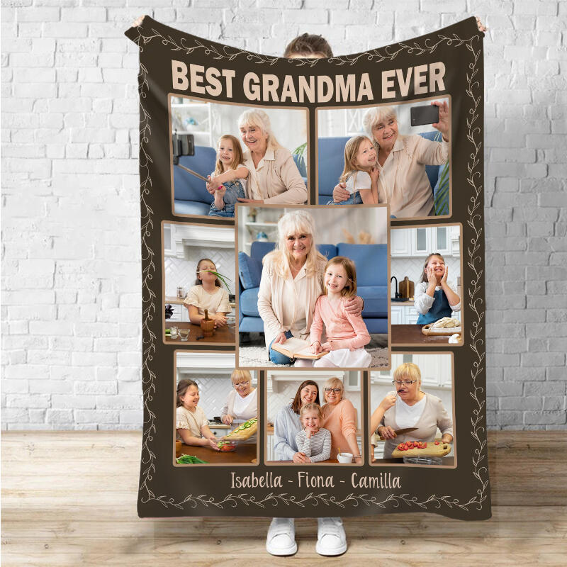 Personalisierte Fotodecke Schlichtes Geschenk für Oma